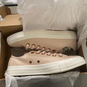 Soft Pink Leather Converse